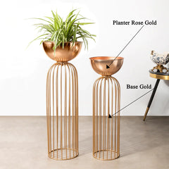 Urban Zen Planter (Gold Stand & Ross Gold Pot) - Pair