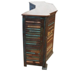 Nirvana Reclaimed Timber Boat Wood Home Bar in Multicolor