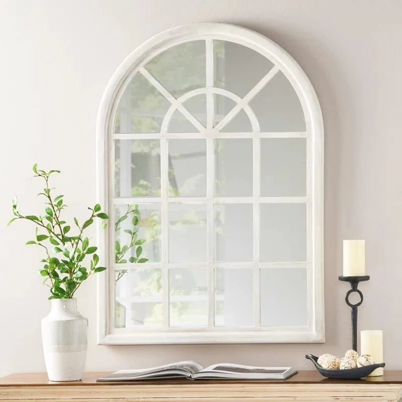 Hand Carved Solid Wooden Arch Mirror Frame 42