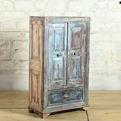 Indian Vintage Solid Wood Hand Carved Cupboard Cabinet