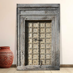 Indian Vintage Antique Hand Carved Solid Wooden Door 25