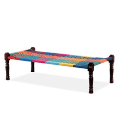 Indian Solid Wood Handmade Rajasthani Charpai Khat Manjhi Woven Charpai Daybed