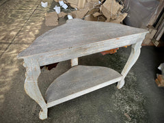 French Arched Hand Carved Indian Solid Wood Console Hall Table