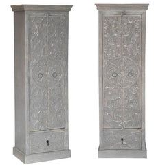 Indian Hand Carved Solid Wooden Cupboard Wardrobe D52