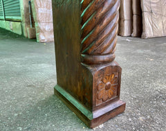 Antique Indian Hand Carved Solid Wood Console Hall Table