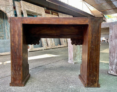 Antique Indian Hand Carved Solid Wood Console Hall Table