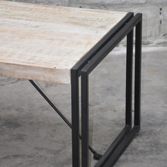 BARN Industrial Coffee Table 90Cm White