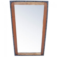 Angle Industrial Wall Bathroom Mirror Frame Natural 115cm