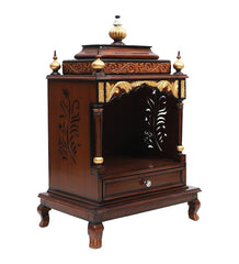 Medium Sized Handmade Solid Wood Home Temple In Brown