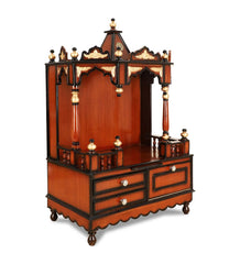 Sheesham Wood Handmade Mandir Home Temple In Brown