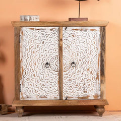 Kalah Hand Carved Solid Wooden Vanity Small Cabinet 90x90x40 KLA0101  -  