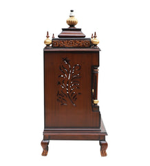 Medium Sized Handmade Solid Wood Home Temple In Brown