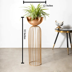 Urban Zen Planter (Gold Stand & Ross Gold Pot) - Big