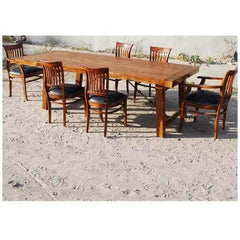 Boston Contemporary Barrel-Back Chairs Dining Table Set Extension Honey