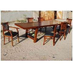 Boston Contemporary Barrel-Back Chairs Dining Table Set Extension Honey