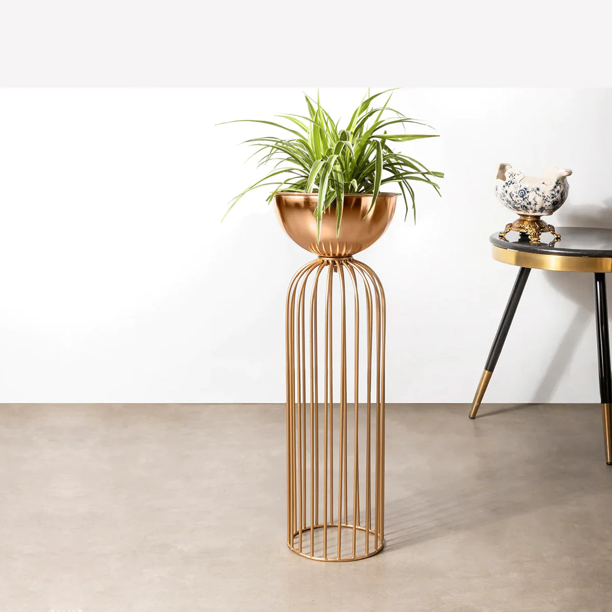 Urban Zen Planter (Gold Stand & Ross Gold Pot) - Small