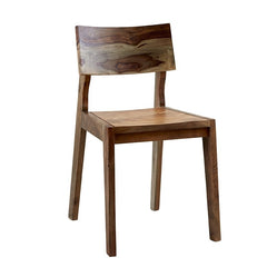 Lava Industrial Curve Sheesham Solid wood modern Dining Chair Seat