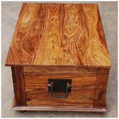 Avalon Rustic Solid Wood Storage Coffee Table Trunk Honey