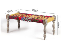 Indian Solid Wood Handmade Rajasthani Charpai Bench Khat Manjhi Woven Charpai Daybed