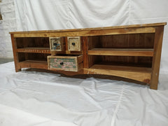 Rustica Reclaimed Wood Recycled Boat Timber TV Unit Plasma Stand Natural