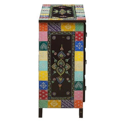 Hand Painted Solid Wood Chest of Drawer In Multi-Colour