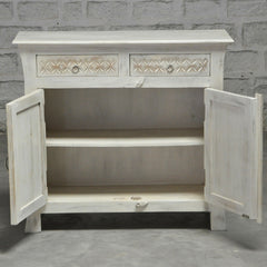 French Colonial Hand Carved Solidwood sideboard White