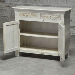 French Colonial Hand Carved Solidwood sideboard White