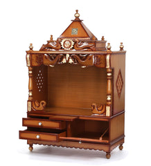 Sheesham Wood Handmade Mandir Home Temple In Brown