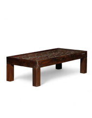 Indian Hand Carved Rustic Teak Wood Coffee Table C67