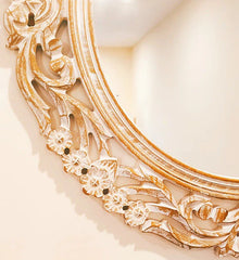 Round Hand Carved Solid Wooden White Wash Mirror Frame 69