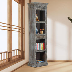 Indian Hand Carved Reclaimed Mango Wood Bookshelf B38