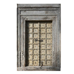 Indian Vintage Antique Hand Carved Solid Wooden Door 25