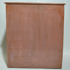 Retro Hand Painted Orange Solid Wood Cabinet