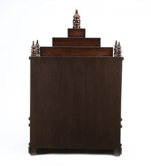 Medium Sized Handmade Sheesham Wood Home Temple In Brown