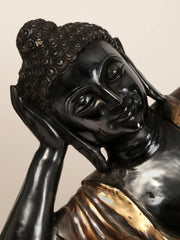 Indian Brass Tibetan Buddhist Buddha In Brass Statue