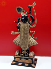 Indian Lord Shri Krishna as Shrinath Ji Brass Statue