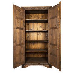 Indian Hand Carved Solid Wooden Cupboard Wardrobe D43