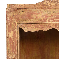 Indian Hand Carved Glass Door Solid Wood Small Cabinet D21