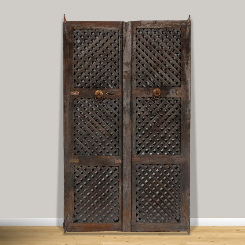 Indian Vintage Antique Hand Carved Reclaimed Wood Door Panel 109