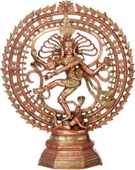 Indian Lord Nataraja Shiva Brass Statue