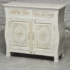 French Colonial Hand Carved Solidwood sideboard White