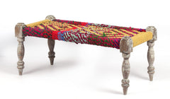 Indian Solid Wood Handmade Rajasthani Charpai Bench Khat Manjhi Woven Charpai Daybed