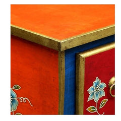 Hand Painted Solid Wood Chest of Drawer In Multi-Colour