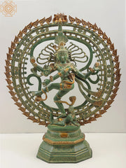 Indian Lord Nataraja Shiva Brass Statue