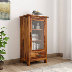 The Attic Sheesham Mini Glazed Bookcase Honey