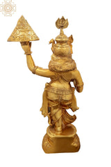 Indian Lord Shri Krishna Lifting the Govardhana Mountain Brass Statue