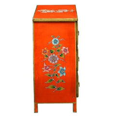 Hand Painted Solid Wood Chest of Drawer In Multi-Colour