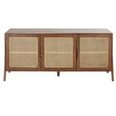 The Attic Layton Solid Wood and Cane Sideboard Honey