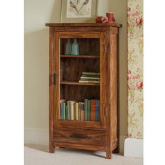 The Attic Sheesham Mini Glazed Bookcase Honey