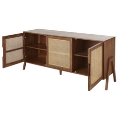 The Attic Layton Solid Wood and Cane Sideboard Honey